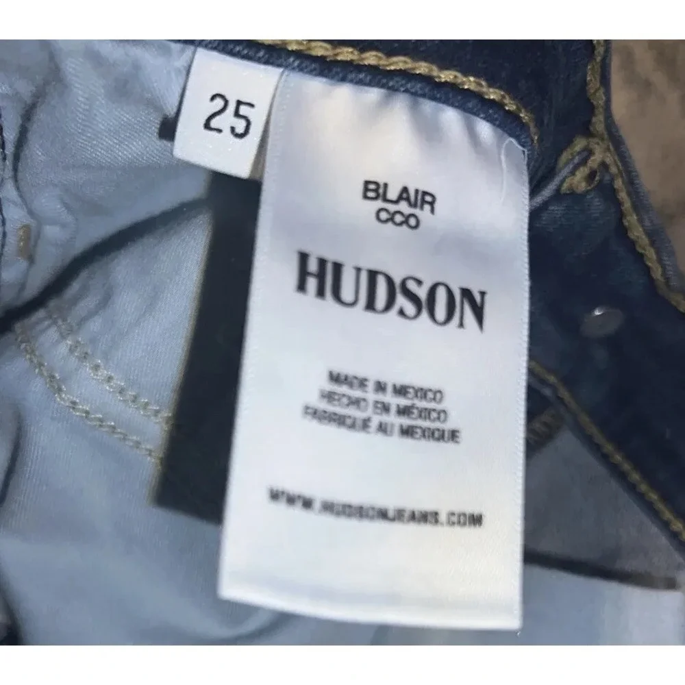 Hudson Jeans‎ Womens Sz 25 Blue Denim Blair Skinny Denim Cotton Stretch